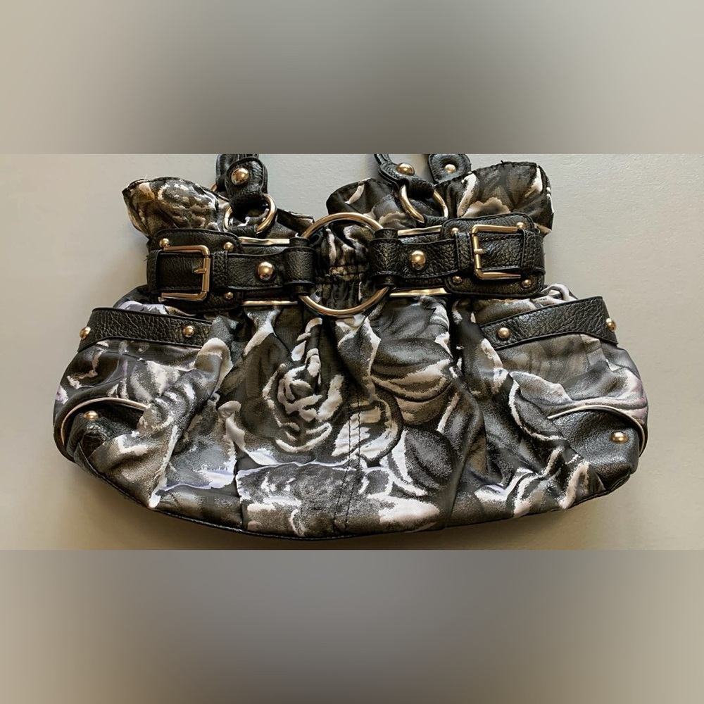 Wilsons Leather Floral Fabric Hobo Handbag